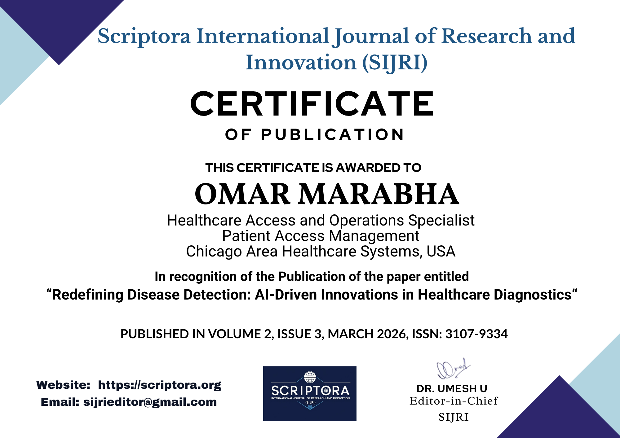 SIJRI Publication Certificate
